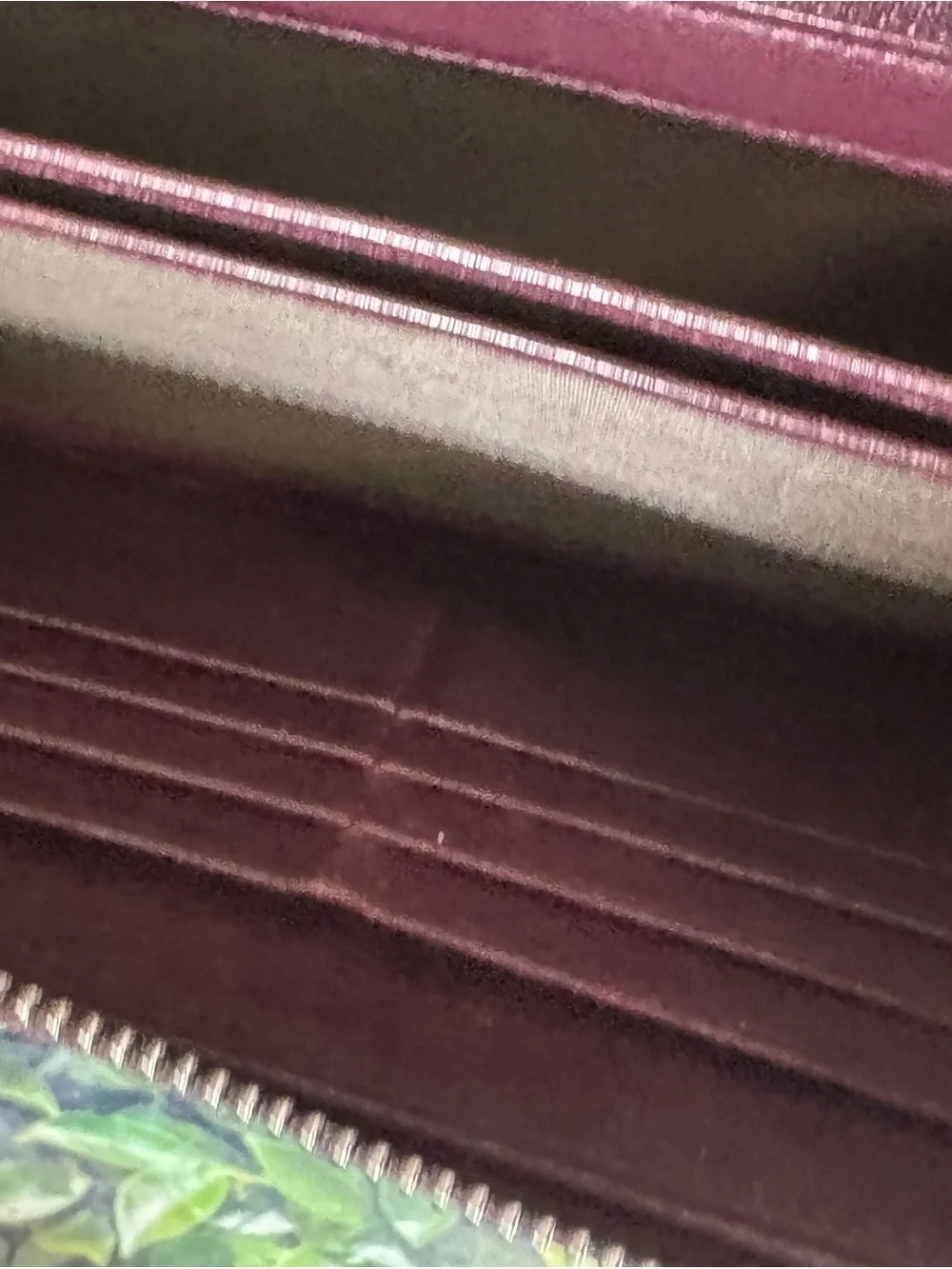 Dior Embossed Patent Zip Wallet - Dark Burgundy